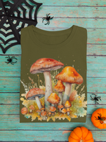 Cottage Core Wild Mushrooms Unisex Graphic Tees! Fall Vibes! Halloween!
