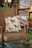 Western/Boho Smoke Brown Bull Print Square Pillow!