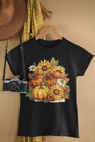 Sunflower Pumpkin Patch Halloween Fall Vibes Unisex Graphic Tees!