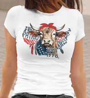 Highlander Cow USA 1776 Independence Day Unisex Graphic Tees!