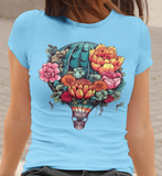 Floral Hot Air Balloon Boho Succulent Plants Unisex Graphic Tees! Summer Vibes!