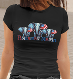 American Mama Elephant USA Independence Day Unisex Graphic Tees!