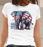 USA 1776 Elephant Patriotic Independence Day Design Unisex Graphic Tees!