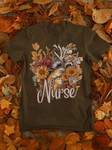 Anatomical Fall Inspired Heart Nursing Unisex Graphic Tees! Fall Vibes! Medical Vibes!