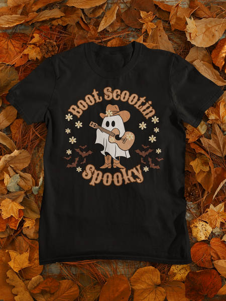 Boot Scootin Spooky Unisex Graphic Tee! Halloween! Fall Vibes!