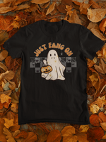 Just Fang On Floral Retro Ghost Unisex Graphic Tee! Halloween! Fall Vibes!