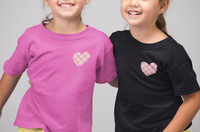 Valentines Day Pink Plaid Basics Wear Anywhere Kids Heavy Cotton Tee! Foxy Kids! Free Shipping!