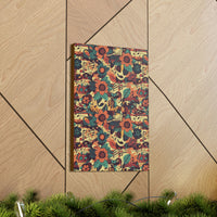 Vintage 70's Inspired Musical Notes Floral Canvas Gallery Wraps!