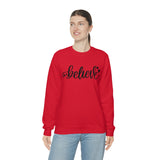 Believe Holiday Unisex Heavy Blend Crewneck Sweatshirt! Winter Vibes!