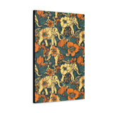 Vintage 70's Inspired Elephant Florals Canvas Gallery Wraps!