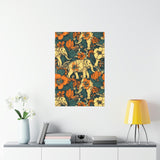 Vintage 70's Floral Elephant Print Premium Matte Vertical Posters!