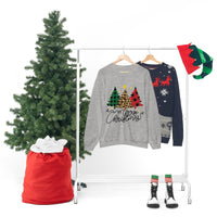 Merry Christmas Leopard Print Tree Unisex Heavy Blend Crewneck Sweatshirt! Winter Vibes!