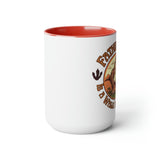 Fatherhood is a Walk in The Park Two-Tone Coffee Mugs, 15oz, Fathers Day!