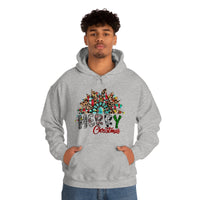 Merry Christmas Sunflower Holiday Unisex Heavy Blend Hooded Sweatshirt! Winter Vibes!