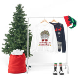 Just Really Love Christmas Bun Girl holiday Lights Unisex Heavy Blend Crewneck Sweatshirt! Winter Vibes!