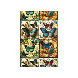 Vintage 70's Inspired Quilt Patterned Butterflies Premium Matte Vertical Posters!