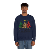 Merry Christmas Leopard Print Tree Unisex Heavy Blend Crewneck Sweatshirt! Winter Vibes!