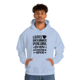 Coffee... Because Punching People is Frowned Upon! Unisex Heavy Blend Hooded Sweatshirt! Sarcastic Vibes!