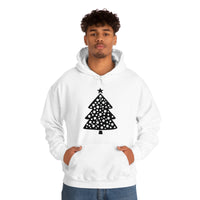 Christmas Tree Polka Dot Minimalistic Unisex Heavy Blend Hooded Sweatshirt! Winter Vibes!