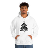 Christmas Tree Polka Dot Minimalistic Unisex Heavy Blend Hooded Sweatshirt! Winter Vibes!