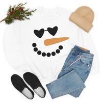 Snowman Heart Eyes Unisex Heavy Blend Crewneck Sweatshirt! Winter Vibes!