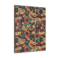 Vintage 70's Inspired Musical Notes Floral Canvas Gallery Wraps!