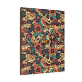 Vintage 70's Inspired Musical Notes Floral Canvas Gallery Wraps!