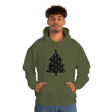 Star Christmas Tree Minimalistic Design Unisex Heavy Blend Hooded Sweatshirt! Winter Vibes!