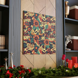 Vintage 70's Inspired Musical Notes Floral Canvas Gallery Wraps!