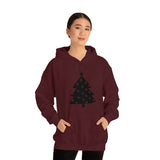 Star Christmas Tree Minimalistic Design Unisex Heavy Blend Hooded Sweatshirt! Winter Vibes!