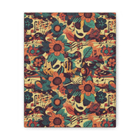 Vintage 70's Inspired Musical Notes Floral Canvas Gallery Wraps!