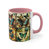 Vintage 70's Inspired Butterfly Quilt Accent Coffee Mug, 11oz!