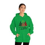 Merry Christmas Leopard Print Unisex Heavy Blend Hooded Sweatshirt! Winter Vibes!