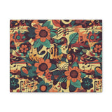 Vintage 70's Inspired Musical Notes Floral Canvas Gallery Wraps!