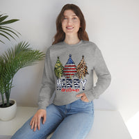 Rustic Military Merry Christmas Holiday Unisex Heavy Blend Crewneck Sweatshirt! Winter Vibes!