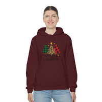 Merry Christmas Leopard Print Unisex Heavy Blend Hooded Sweatshirt! Winter Vibes!