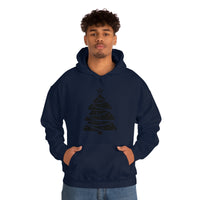 Christmas Tree Wrap Minimalistic Design Unisex Heavy Blend Hooded Sweatshirt! Winter Vibes!