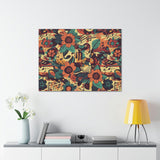 Vintage 70's Inspired Musical Notes Floral Canvas Gallery Wraps!