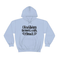 Christmas Begins With Christ Unisex Heavy Blend Hooded Sweatshirt! Winter Vibes!