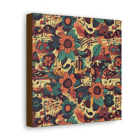 Vintage 70's Inspired Musical Notes Floral Canvas Gallery Wraps!