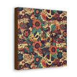 Vintage 70's Inspired Musical Notes Floral Canvas Gallery Wraps!