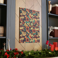 Vintage 70's Inspired Musical Notes Floral Canvas Gallery Wraps!