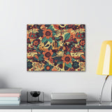 Vintage 70's Inspired Musical Notes Floral Canvas Gallery Wraps!