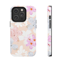 Pink Floral Hibiscus Flowers Tough Phone Cases, Case-Mate! Summer Vibes!