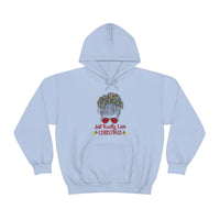 Just Really Love Christmas Bun Girl Unisex Heavy Blend Hooded Sweatshirt! Winter Vibes!