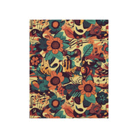 Vintage 70's Inspired Musical Notes Florals Premium Matte Vertical Posters!