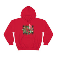 Buffalo Print Cardinal Holiday Unisex Heavy Blend Hooded Sweatshirt! Winter Vibes!