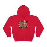 Buffalo Print Cardinal Holiday Unisex Heavy Blend Hooded Sweatshirt! Winter Vibes!