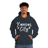 Kansas City Football White Logo Unisex Heavy Blend Hooded Sweatshirt! Football Season!