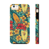 Vintage Floral Surfboard Blue and Yellow Tough Phone Cases, Case-Mate! Summer Vibes!